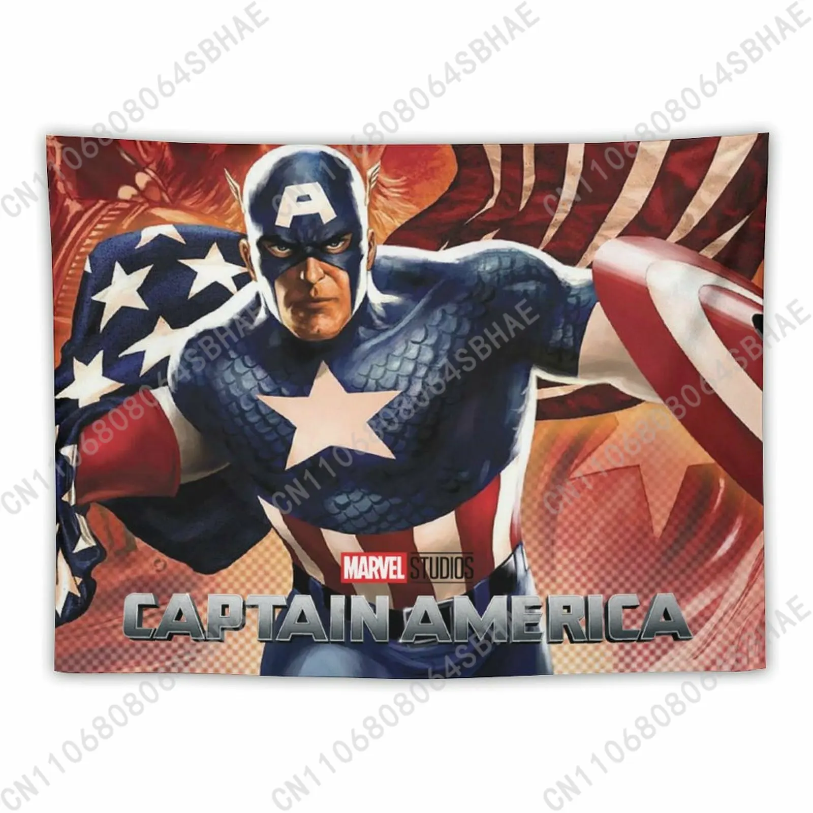 

Marvel Captain America Custom Photo Wall Tapestry Personalized Blanket Wall Hanging Bedroom Living Room Birthday Gift Cosplay