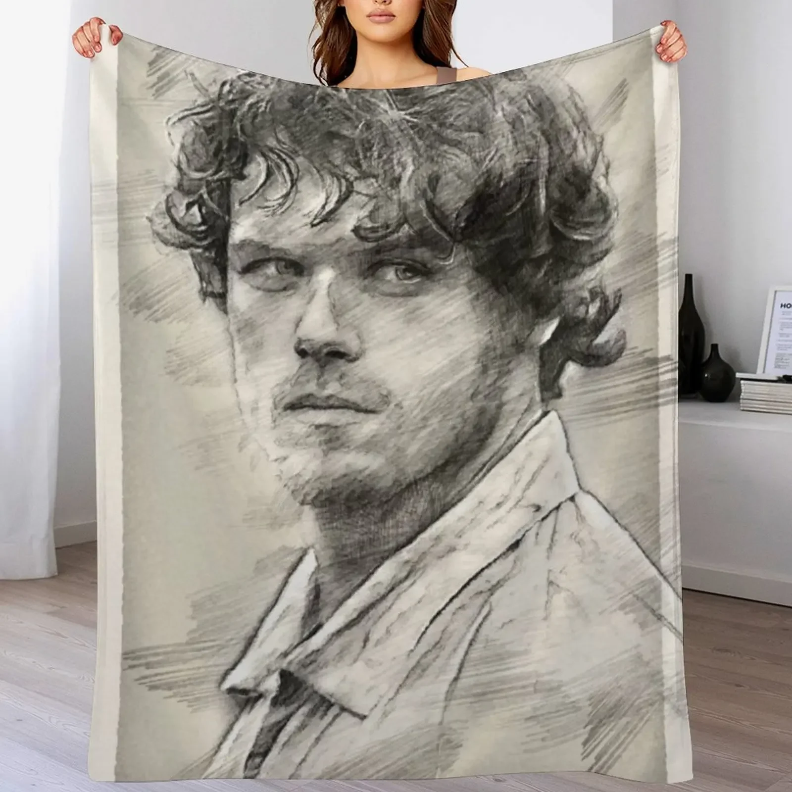 Sam Heughan - Jamie Fraser Throw Blanket heavy to sleep Blankets For Bed christmas decoration Blankets