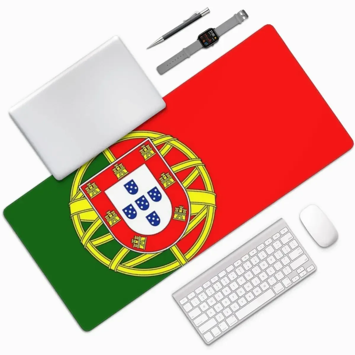Bandeira do portugal grande mouse pad teclado do computador mouse tapete de jogos pc portátil tapete de mesa acessórios de escritório tapetes de mesa