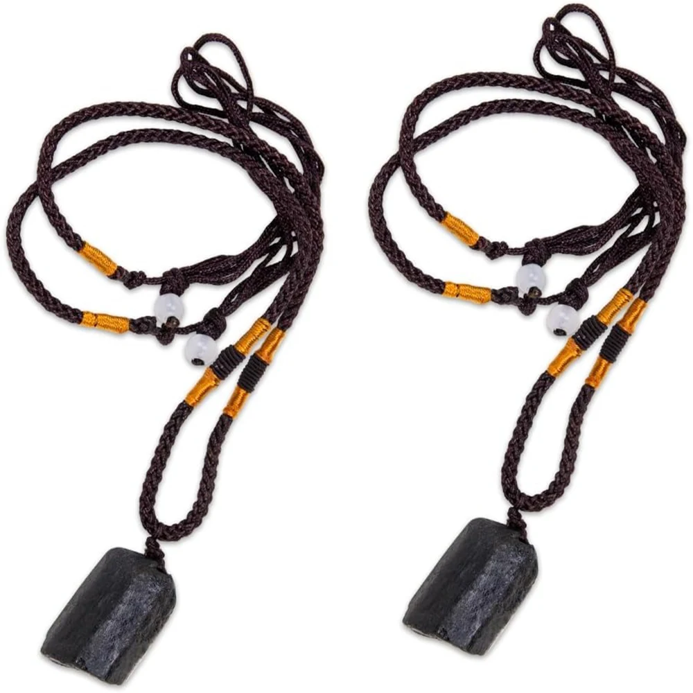 Black Tourmaline Pendant Rough Stone Natural Stone Necklace Ornament Crystal Thick Black Healing Energy Jewelry Gift