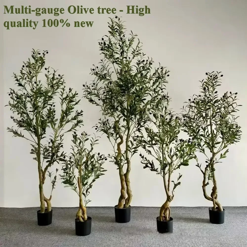 Large Olive Tree Artificial Plant Fake Olive Tree with Pot 50-240cm Tropical Silk Tree for Home Office Shop Party Decoration