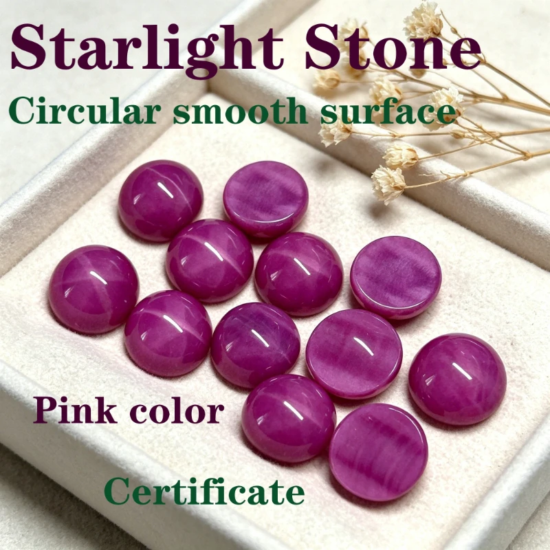 

Starlight Stone Circular Smooth Surface flat bottom Pink Color Certificate