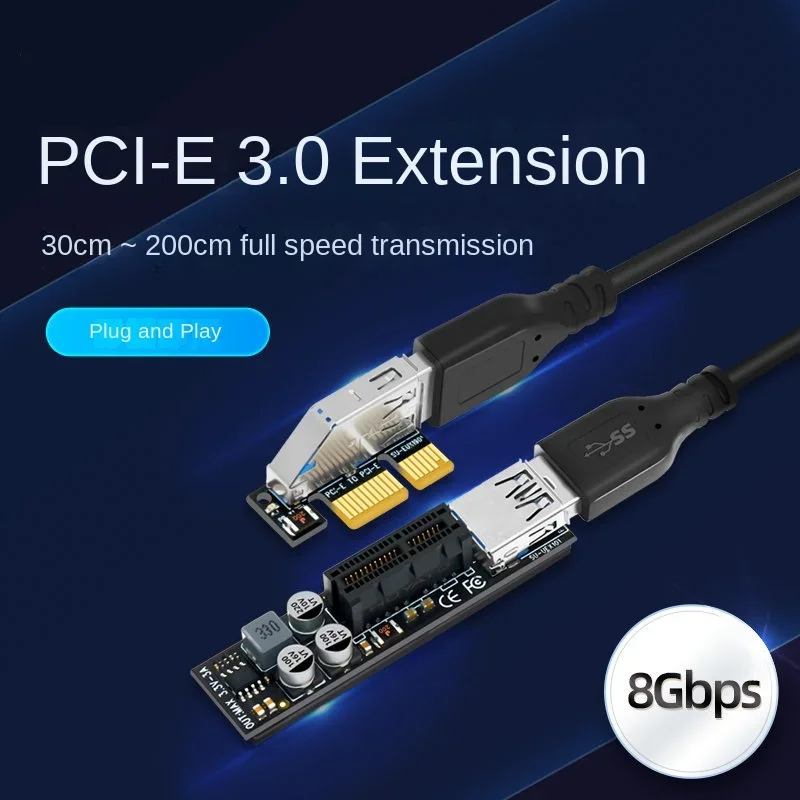 

Удлинительный кабель PCI-E 1X Кабель-адаптер PCIe Удлинительный кабель интерфейса карты расширения PCI-E