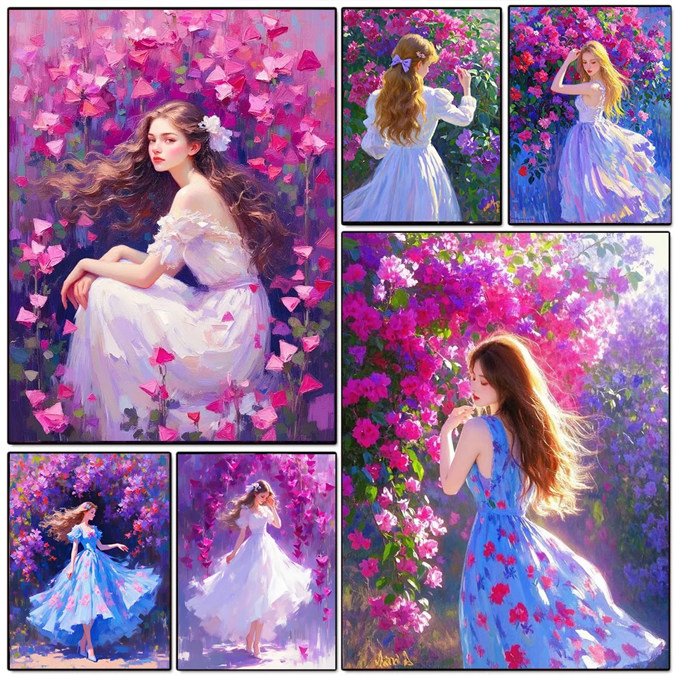 

DIY Алмазная вышивка портретная картина стразами живопись женщина цветок мозаика декор для дома подарок ручной работы