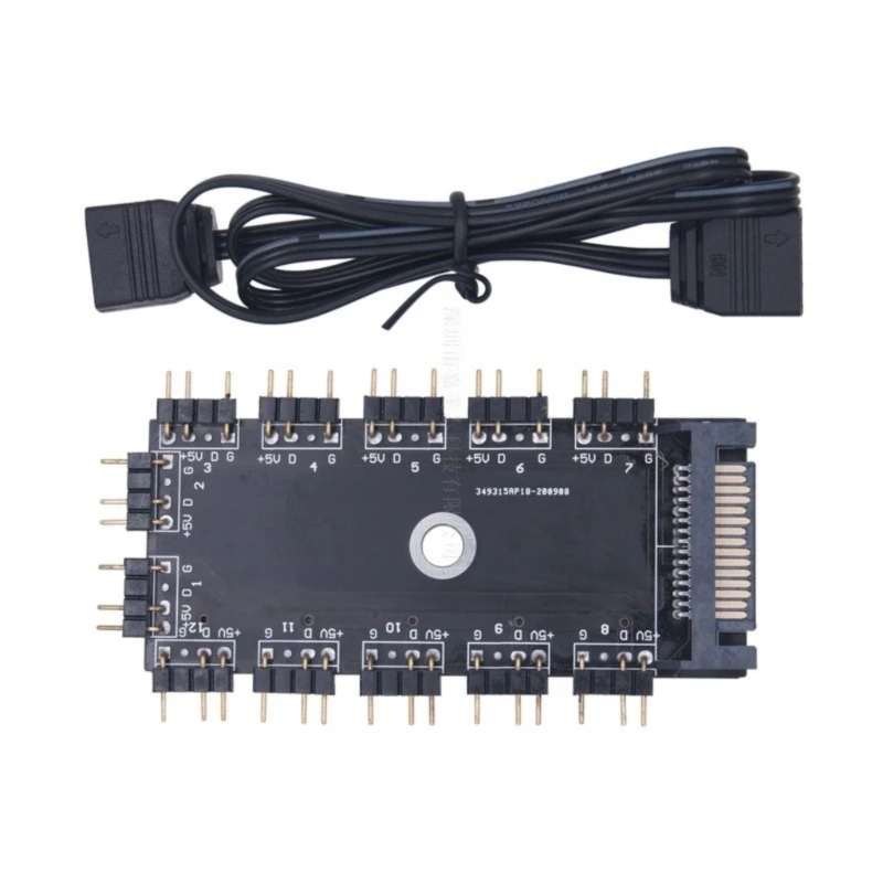 5V 3pin ARGB Synchronization Hub ARGB LED Hub for Easy Installation and Stable Transmission in PC 4.5A Current D5QC