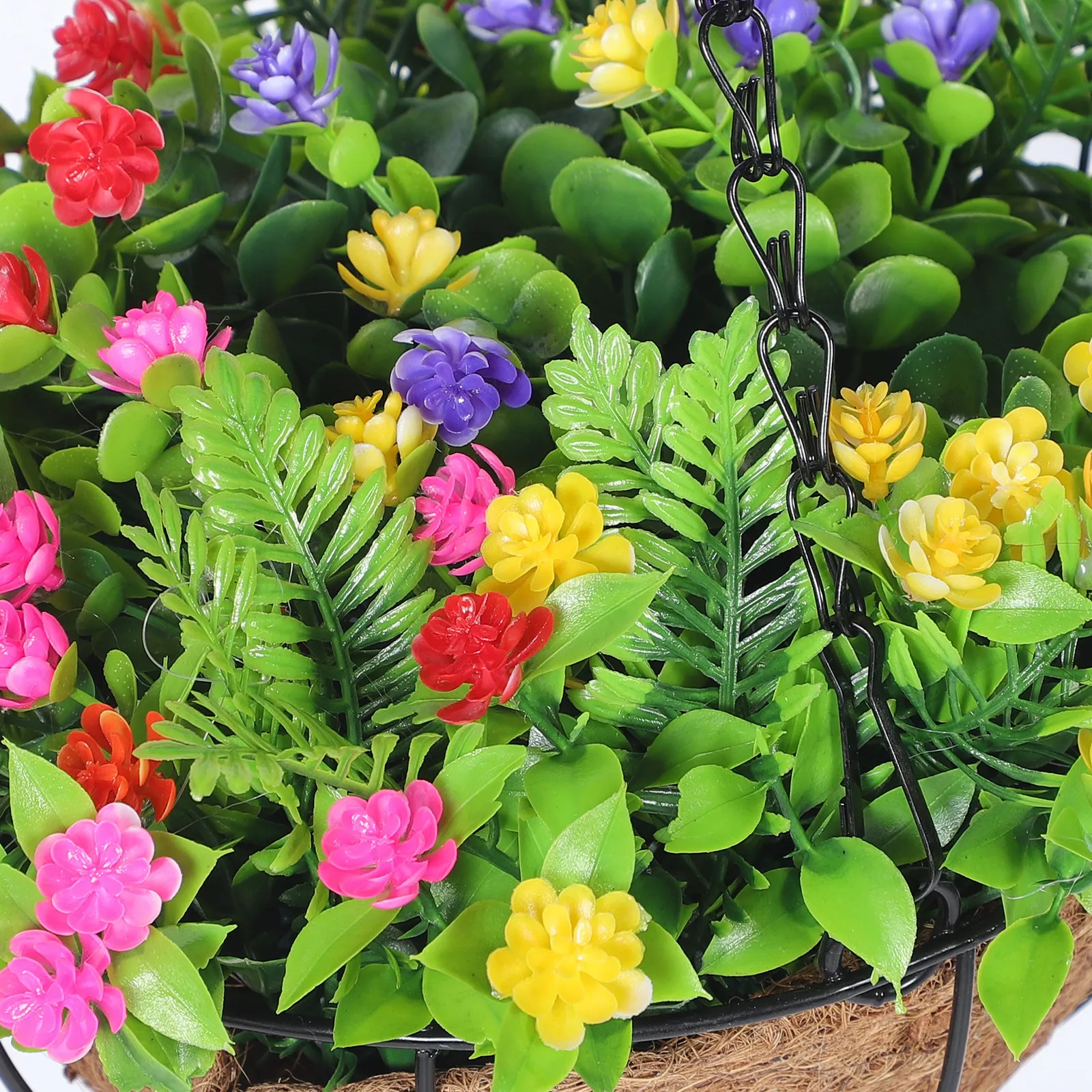

Искусственная подвесная корзина с цветами для декора балкона, сада, патио, интерьера гостиной, офиса, экономия пространства