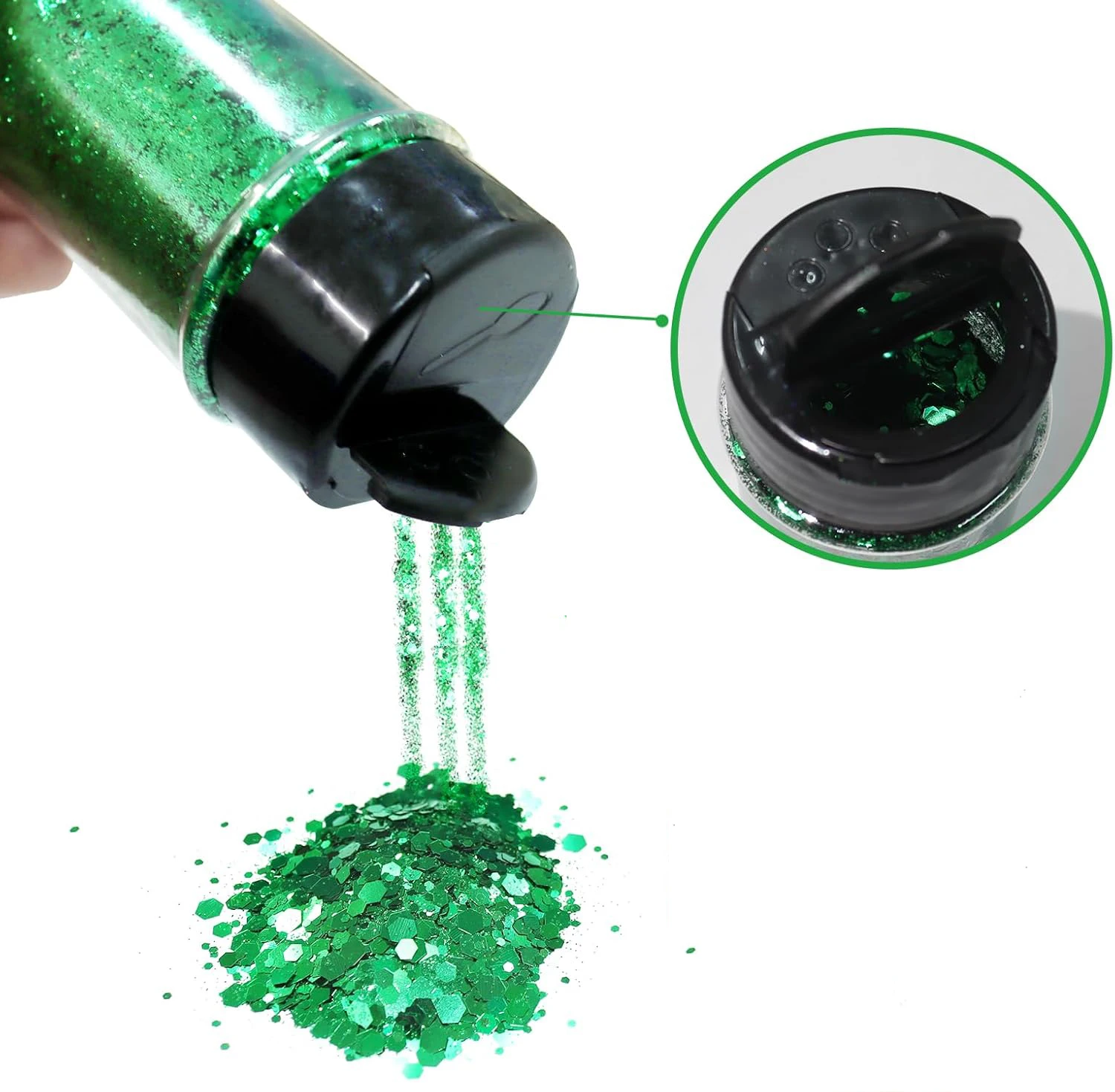 ผงกลิตเตอร์สีรุ้งแบบหนา 4 สี กลิตเตอร์สำหรับงานฝีมือ กลิตเตอร์โฮโลแกรม PET สำหรับตกแต่งเรซิ่น