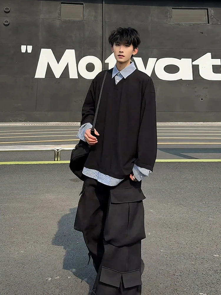 

Мужская летняя тонкая толстовка с воротником-стойкой, повседневная, городская, молодежная, активная, с узором в полоску