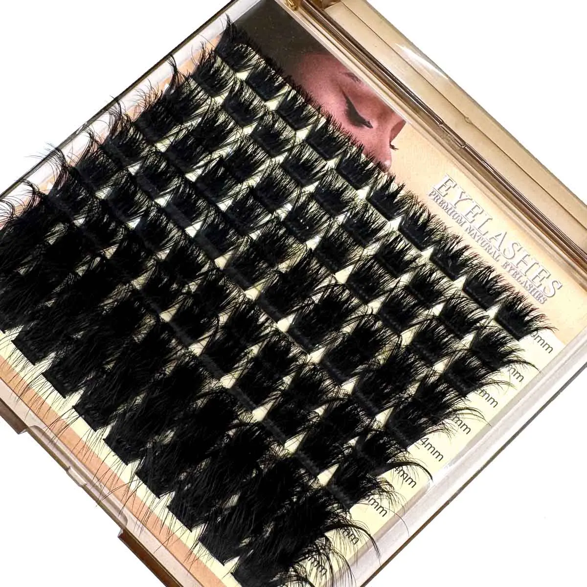 30D-200D Thick Single Cluster Eyelashes, DIY Mixed Length 10-18mm False Eyelashes, D Curly 0.07mm Thick, 5D Russian Curly Lashes