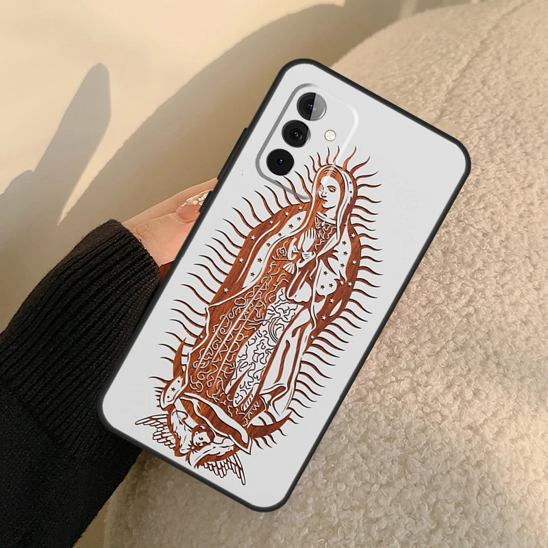 Guadalupe San Judas Wood Case For Samsung Galaxy A53 A33 A13 A52 A32 A22 A12 A50 A70 A51 A71 A14 A24 A34 A54 Cover