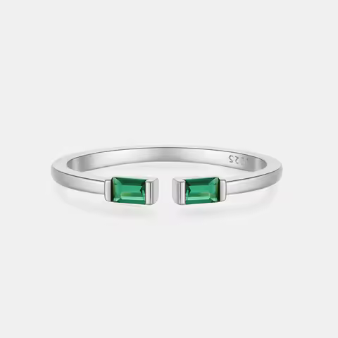 VEWANT 100% 925 Sterling Silver Green Zircon CZ Adjustable Ring For Women 2024 Fashion Fine Luxury Party Jewelry