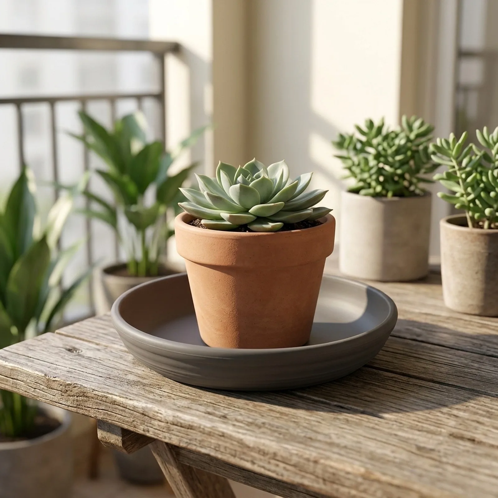 Round Saucer Tray for Potted Plants and Succulents Flat Edge Design for washable Reusable Drainage Base for Indoor Outdoor