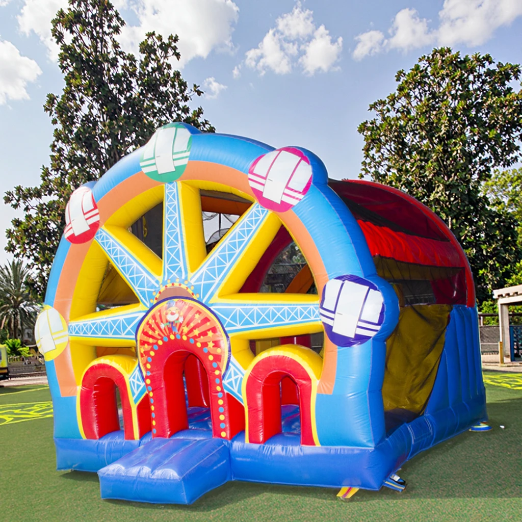 Ferris Wheel Theme Eco Friendly Inflatable Bounce House Commercial Outdoor Jumping Castle 500kg Capacity Customizable Size for