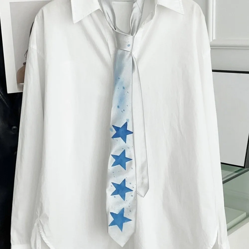 Casual Y2K Star Tie Zoete smalle glanzende stropdas Verstelbare zachte unisex stropdas Pakaccessoires