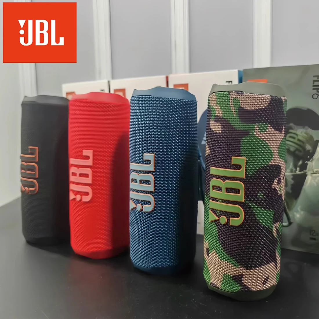 Enceinte Bluetooth JBL Flip 6 - Stéréo portable étanche IPX7 pour l'extérieur avec basses puissantes et tweeter indépendant