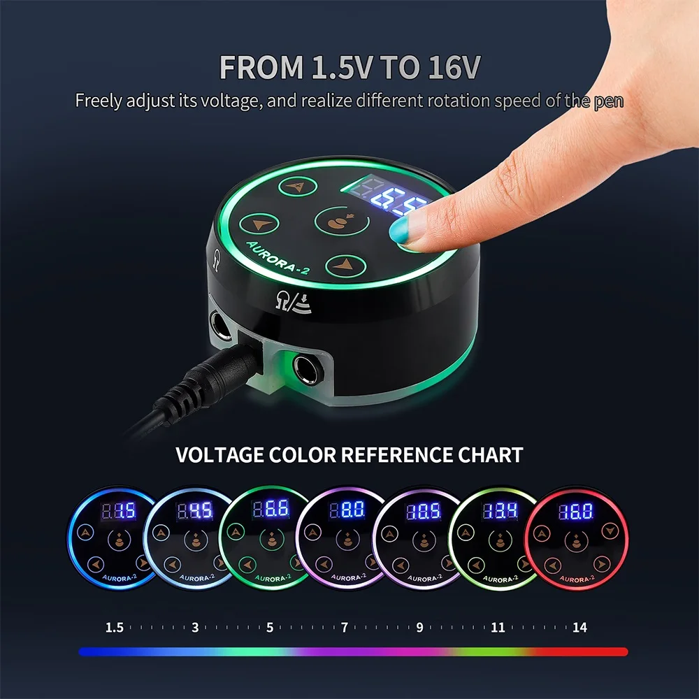 Tattoo Pen Dual Input Power Controller Digital LCD Touch Screen Professional Tattoo Power Supply For Rotating Coil Tattoo Machin