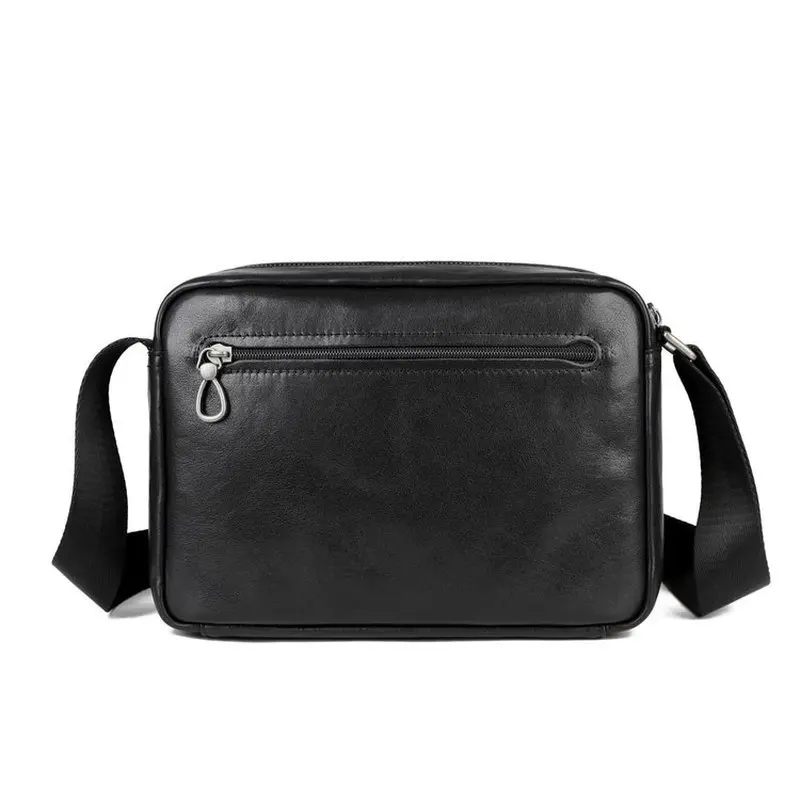 Men's Genuine Leather Bag Cowhide Crossbody Bag Large Capacity minimalist Shoulder Bag Multi-functional Zipper Bag