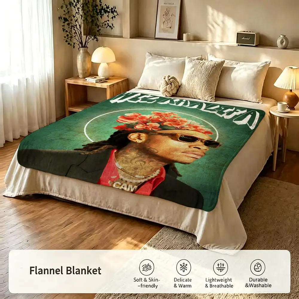 Music W-Wiz K-Khalifa Throw Flannel Blanket Suitable for Sofas Beds Offices Travel, Camping Chairs