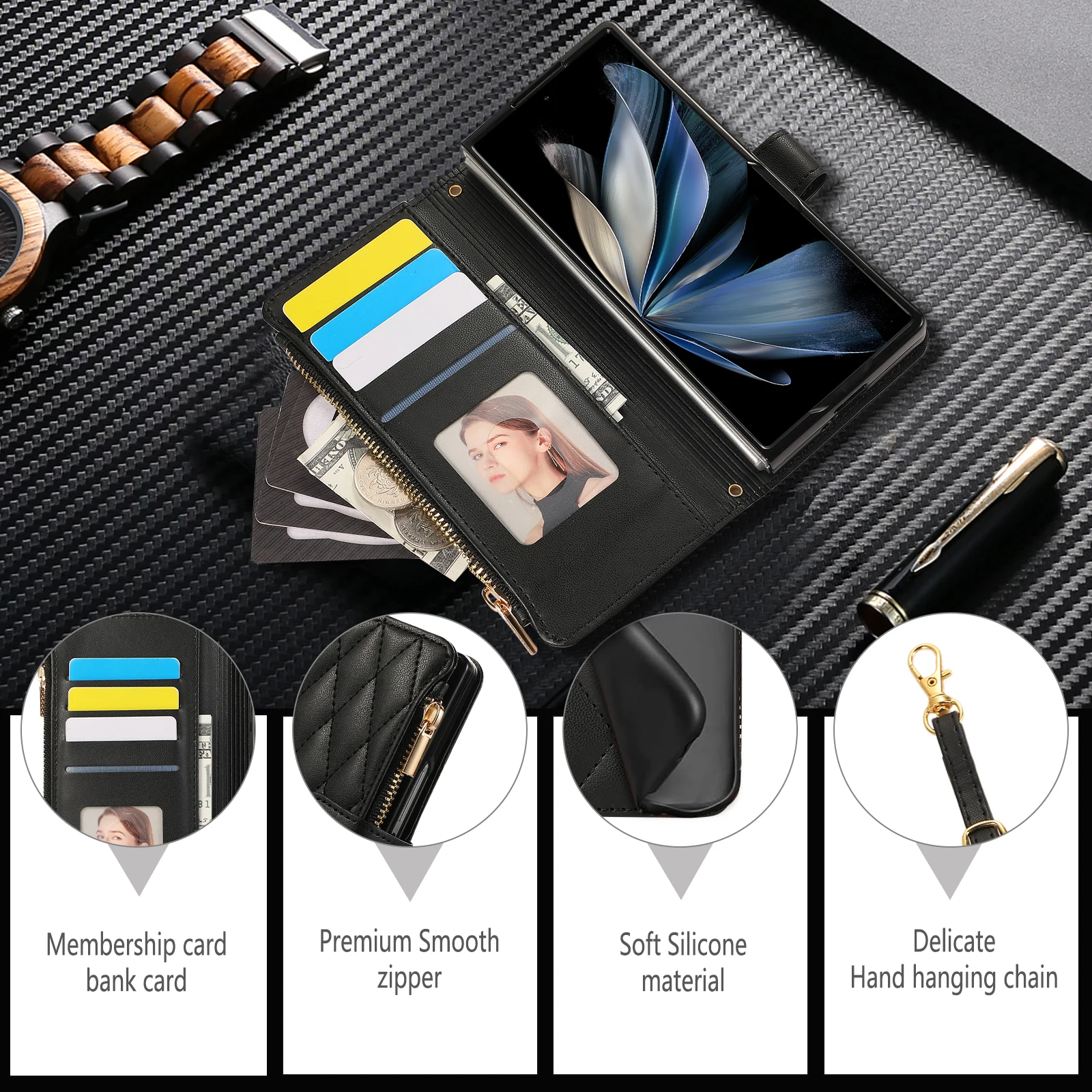 حافظة جلدية بسحاب للبطاقات وال - مراجعة Bifold Leather Wallet وسعره