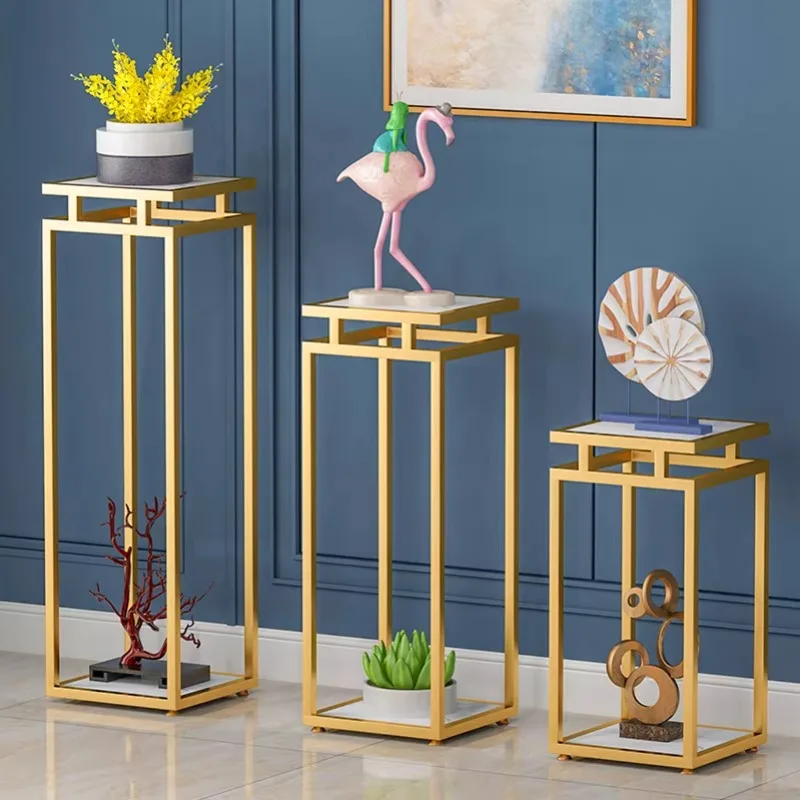 

Nordic light luxury marble flower stand indoor modern dill bonsai shelf living room floor decoration ornament shelf