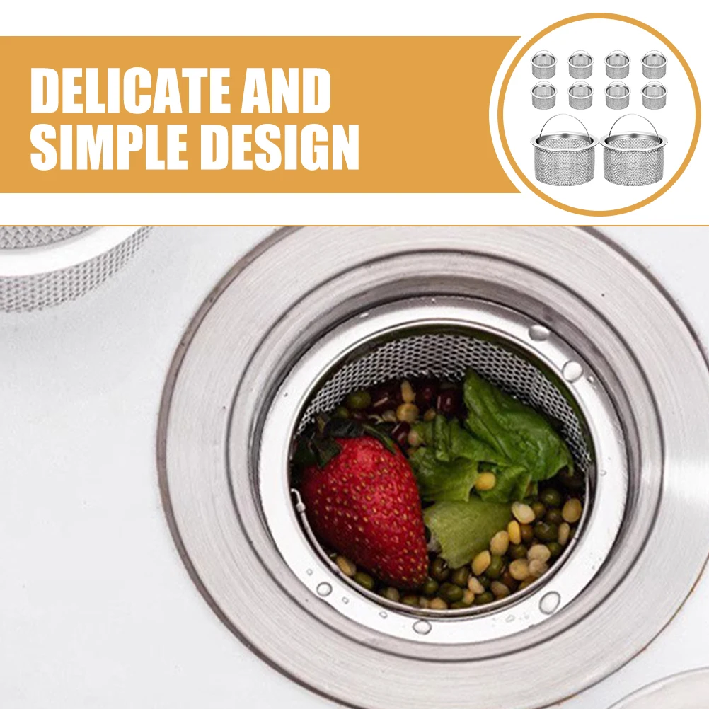 10 قطعة مصفاة حوض المطبخ سلة الفولاذ المقاوم للصدأ بالوعة معدنية استنزاف تصفية للشعر الماسك الغذاء كاشطات استخدام المطبخ #1