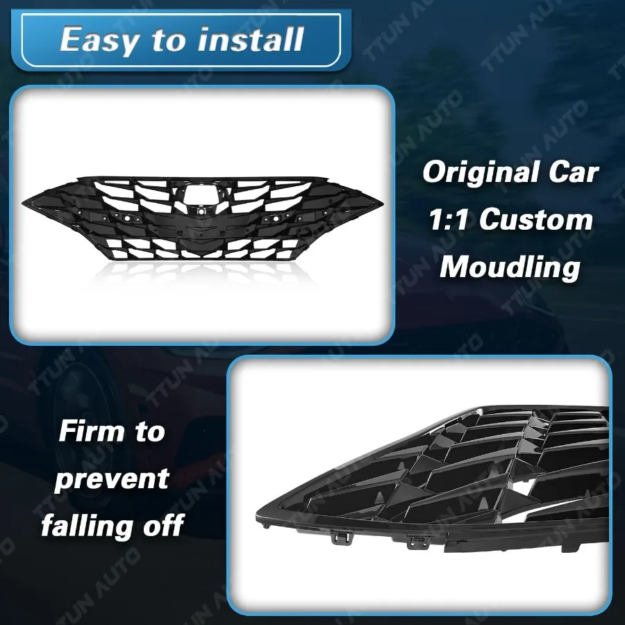 شبكة المصد الأمامي لـ 20202023 Hyundai Sonata Limited SEL Sport Models إصدار رياضي مع مستشعر متكامل وفتحات كاميرا #5