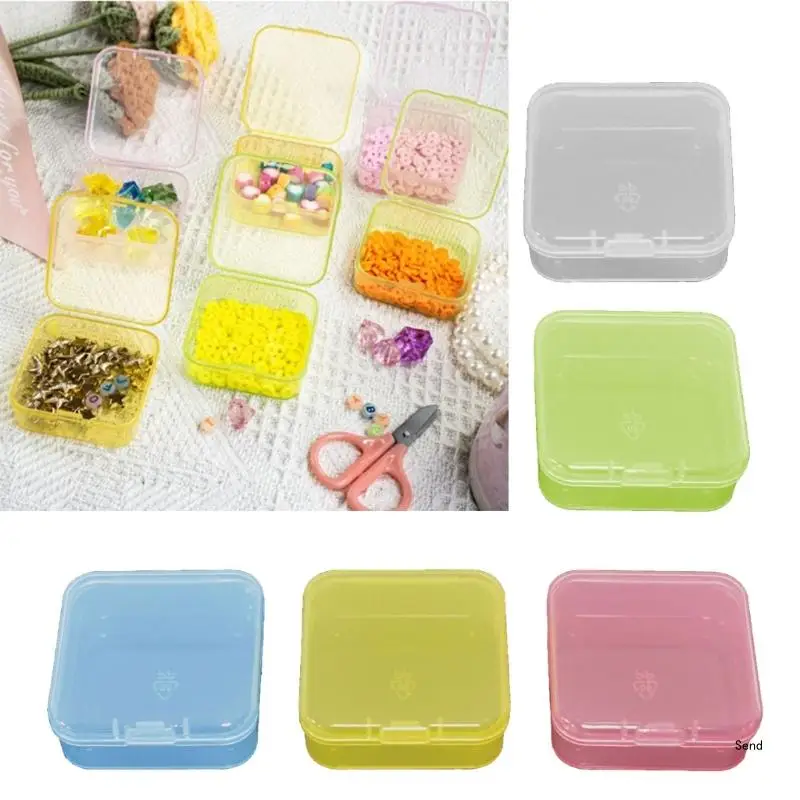 12 Pieces Small Storage Box with Lid Mini Rectangular Plastic Boxes Clear Bead Storage Containers for Bead Candy Jewellery