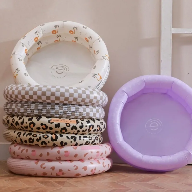 Piscina inflable para interiores y exteriores, piscina de PVC con patrón de dibujos animados, piscina gruesa para niños pequeños