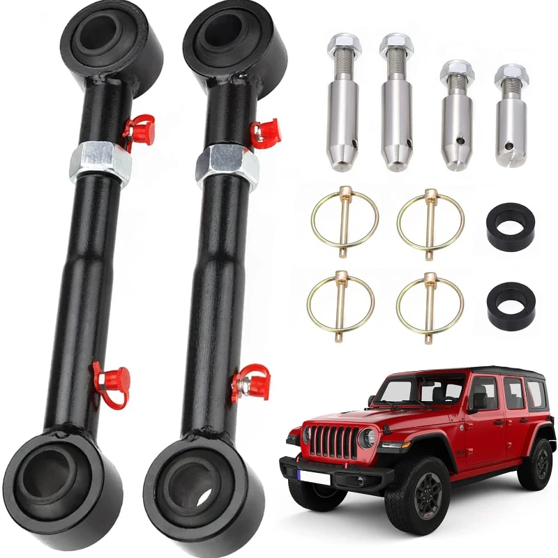 

Adjustable Front Swaybar Quick Disconnect System Compatible with Jeep Wrangler JK JKU 2/4 Door 2007-2018 Auto Parts