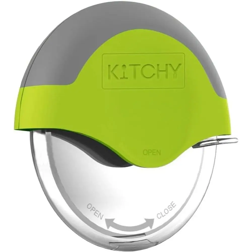 Sturdy Ergonomic Pizza Wheel Slicer with Non-Slip Grip and Blade Guard, Dishwasher Safe (Green)