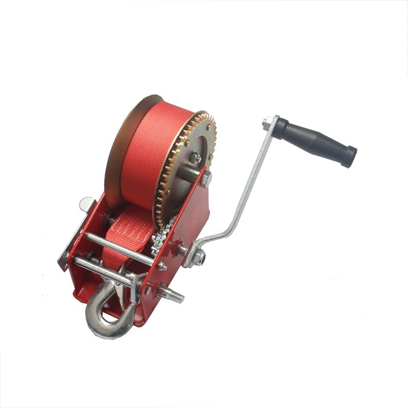3000 ปอนด์คู่มือ Winch ไนลอน Webbing Winch แบบพกพาติดตั้ง Manual Winch การจัดการสินค้ารถกู้ภัยคู่มือ Winch เครื่องมือ