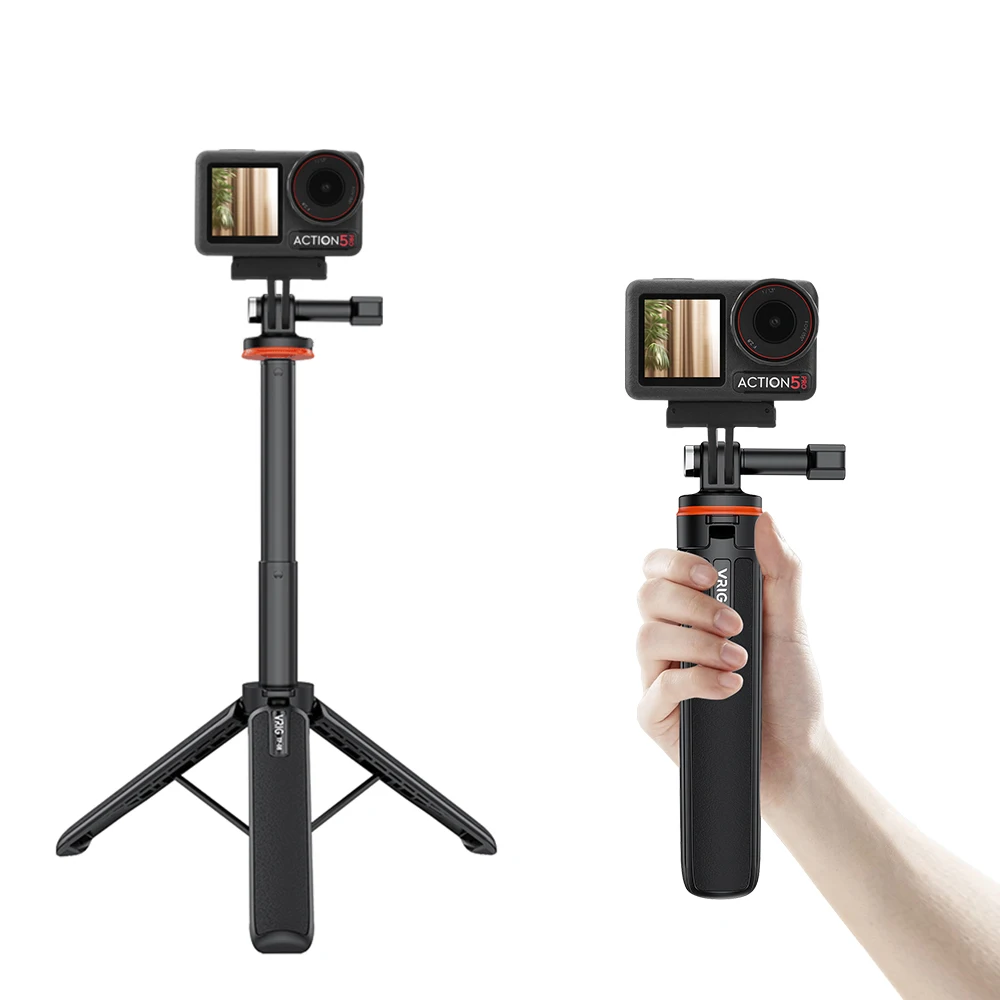 51cm selfie vara tripé para dji ação 5 pro/bolso 3/gopro/instalar 360 câmera telefone fotografia adereços suporte de altura ajustável