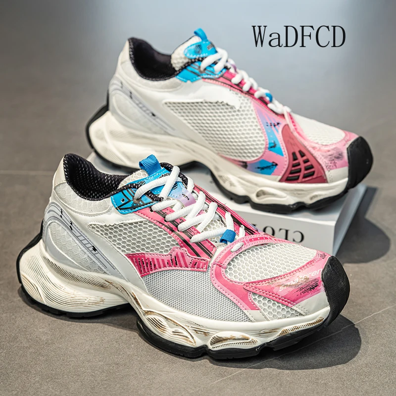 

Chunky Sneakers Mens Designer Easy Matching Sport Shoes Fashion Casual Leather Fabric Breathable Height Increased Platform Shoes
