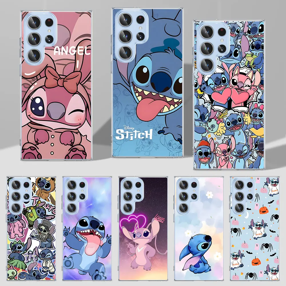 

Cute Cartoon Stitch TPU Cover for Samsung Galaxy S23 S22 S20 Ultra S21 FE S9 S20e S7 S10 S8 Plus Clear Soft Phone Case