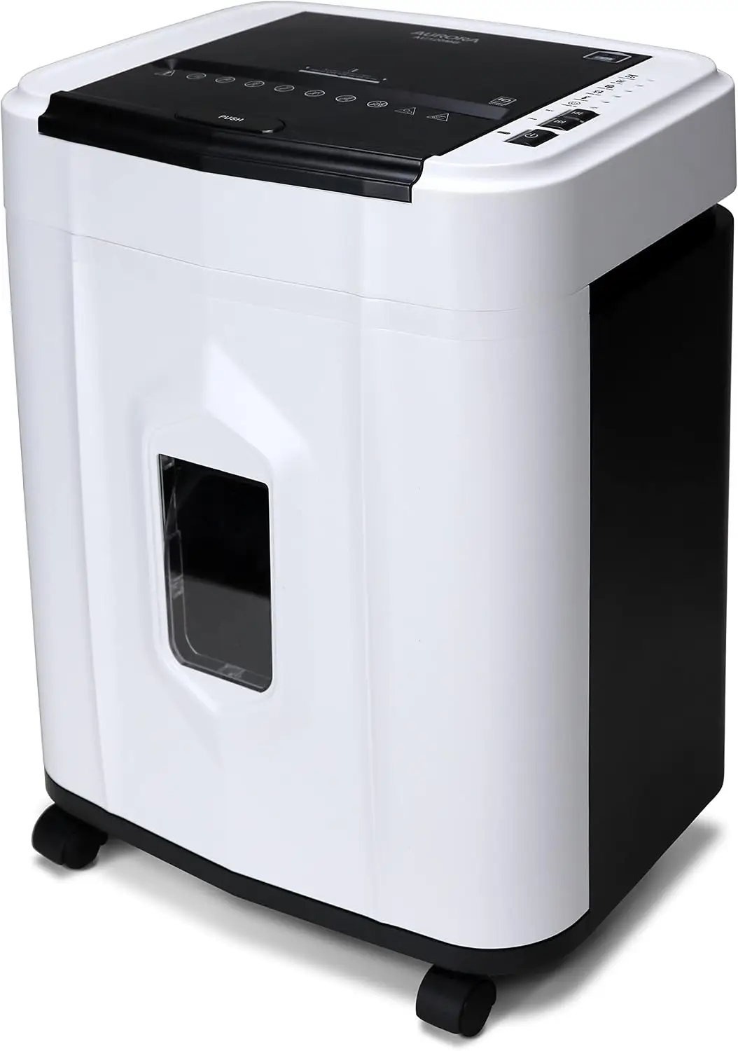 High-Security Micro-Cut Paper Shredder with 120-Sheet Auto-Feed Capacity and 30-Minute Runtime, White and Black