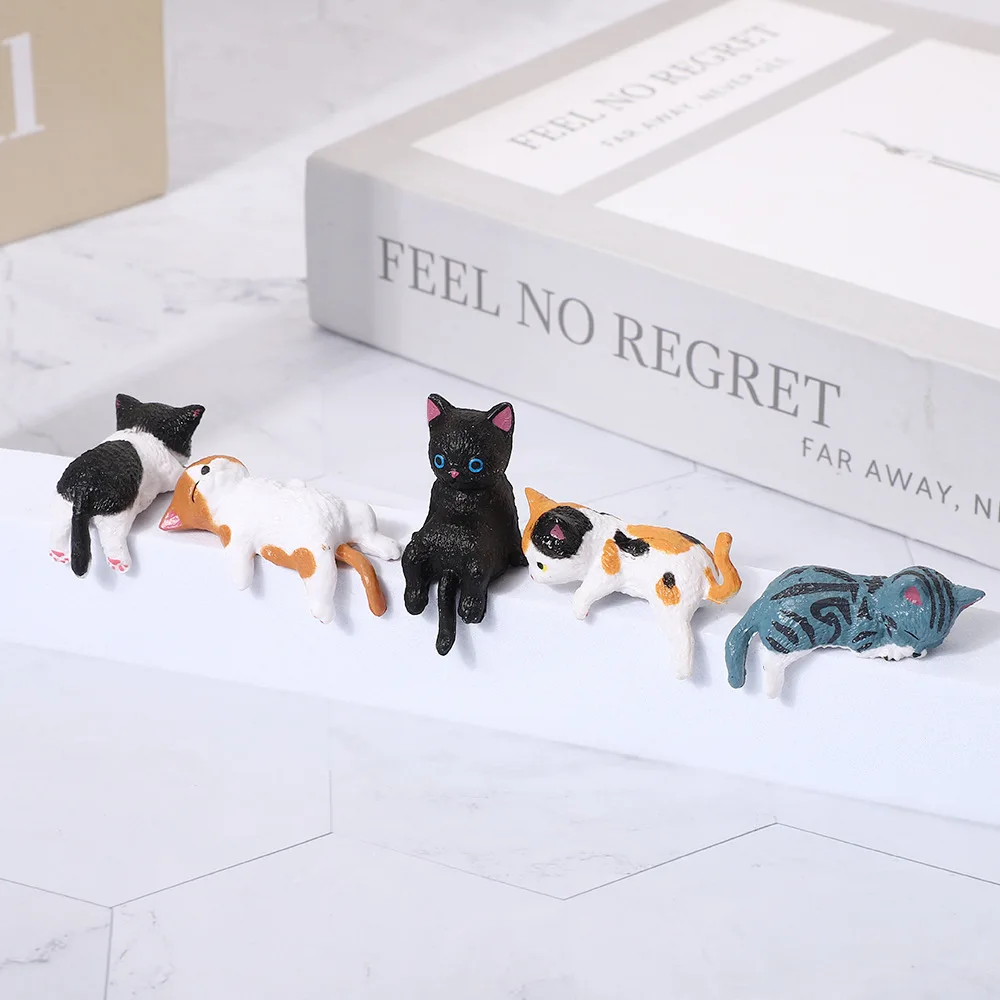 Niedliche Katzen-Desktop-Deko für Büro, Computer, Auto-Mittelkonsole, Bildschirmrand und Miniaturfiguren