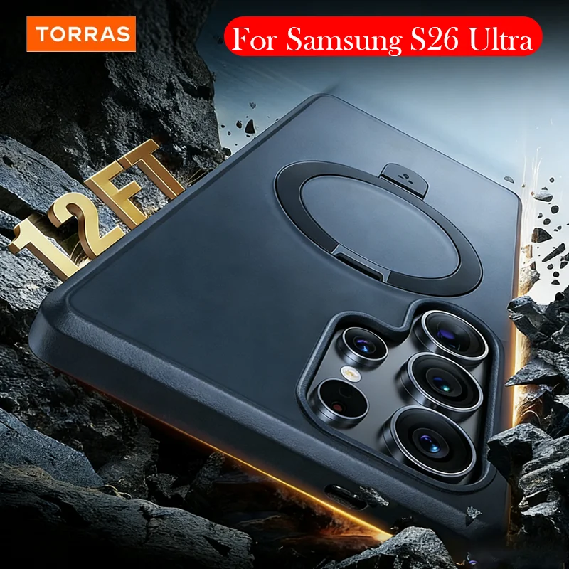 

Матовый чехол TORRAS для Samsung S26 Ultra, задняя крышка с кронштейном для SAMSUNG S26 ULTRA