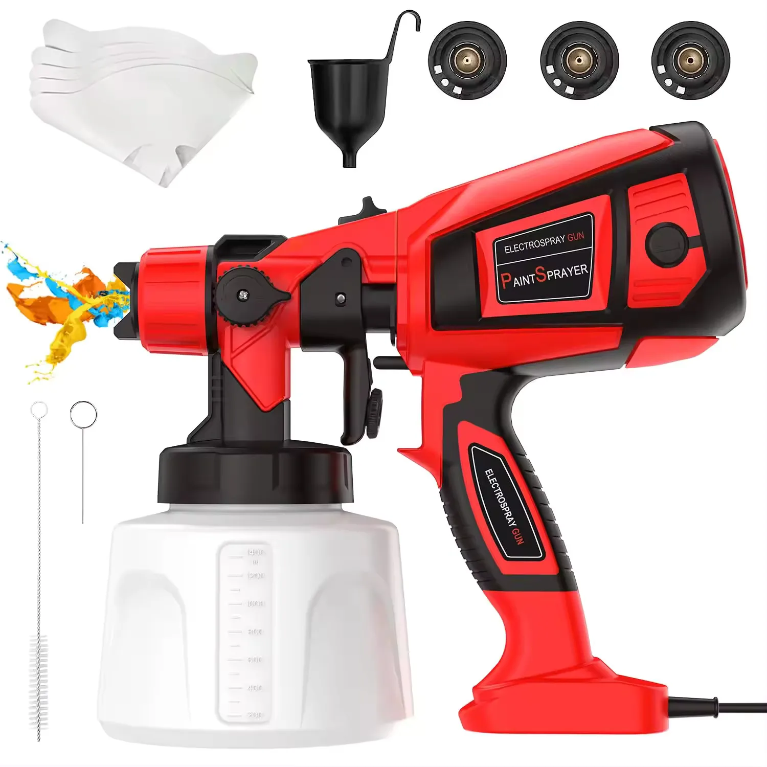 

800W Electric Spray Gun Cordless Paint Sprayer 900ml High Power Electric Paint Gun for Furniture Cabinets Fence Walls Door