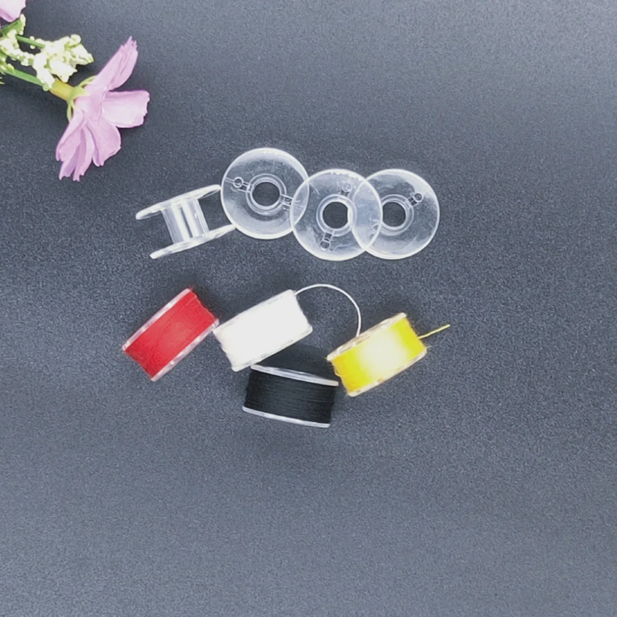 

25 Pcs Sewing Machine Bobbins Spools Colored Thread Transparent Storage Case Perfect for Beginners