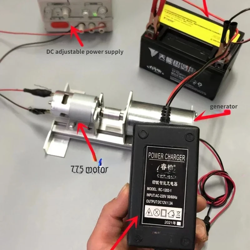 220 V DC Hoogspanning DC Borstelloze Set Dubbele Lager Mute Motor Miniatuur DIY Oplaadbare Generator 775