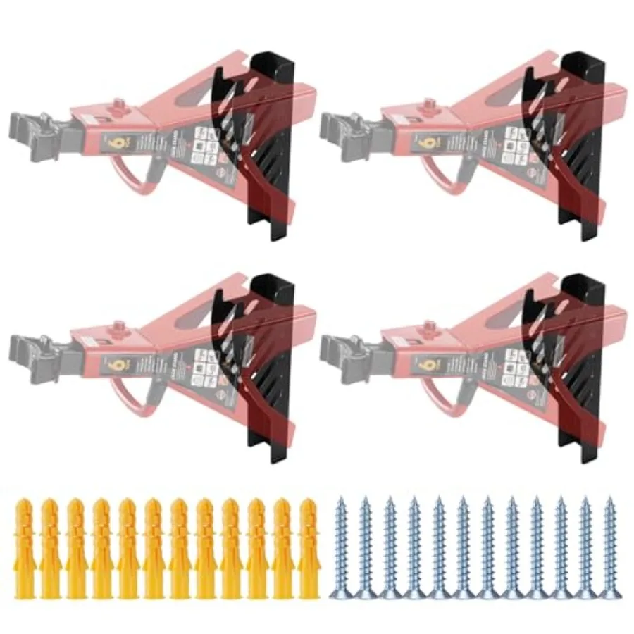 

4 Packs Jack Stand Holder Wall Mount Organizer Bracket Rack Fits 4 and 5 and 6 Ton Jack Stands