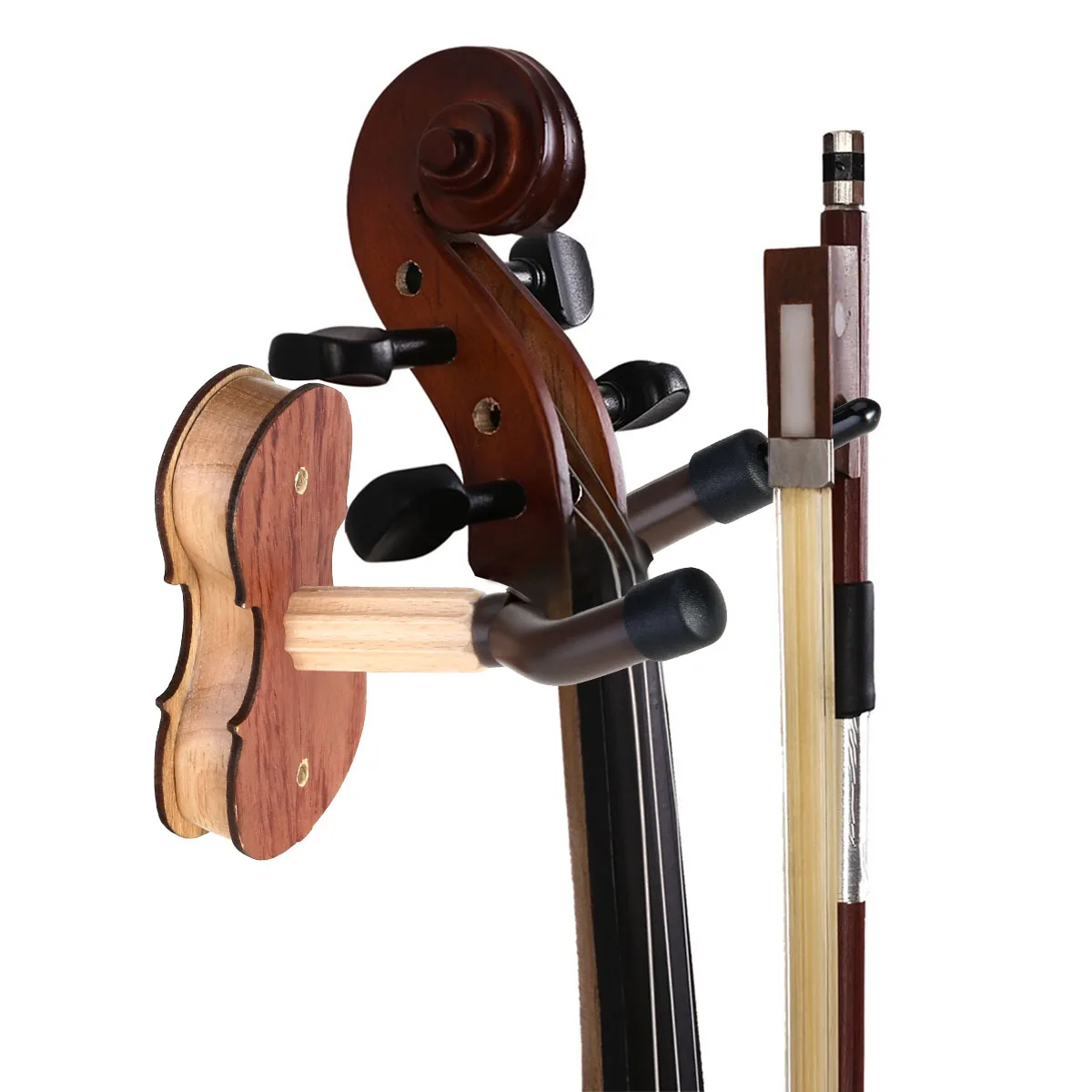 

2Pcs Wooden Violin Hanger Wall Mount Durable Easy Installation For Studio Practice Room Home Decor Protection