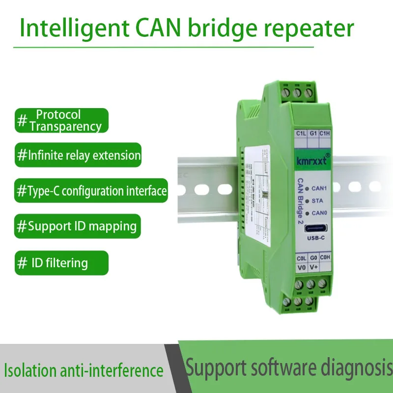 CAN-11 CAN Bus ADI Isolator Module repeater Isolation Gate Hub One in One Out CA-FD 1.5KV full isolate 1M high speed CAN2.0 A/B