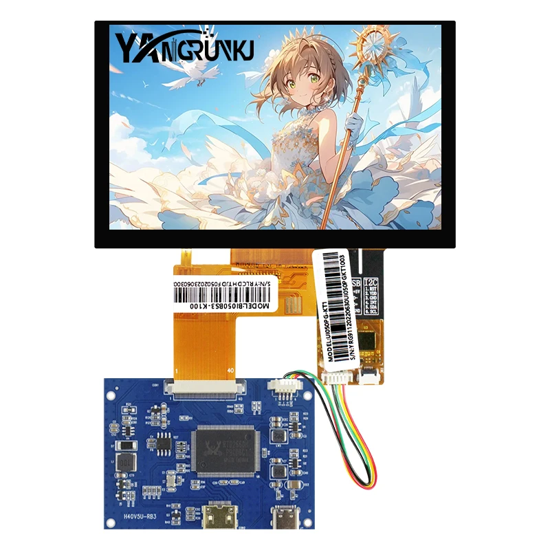 5.0 Inch TFT LCD Display 1000 nits Brightness 800x480 Resolution 40 Pin RGB Interface for Face Recognition Handheld Device