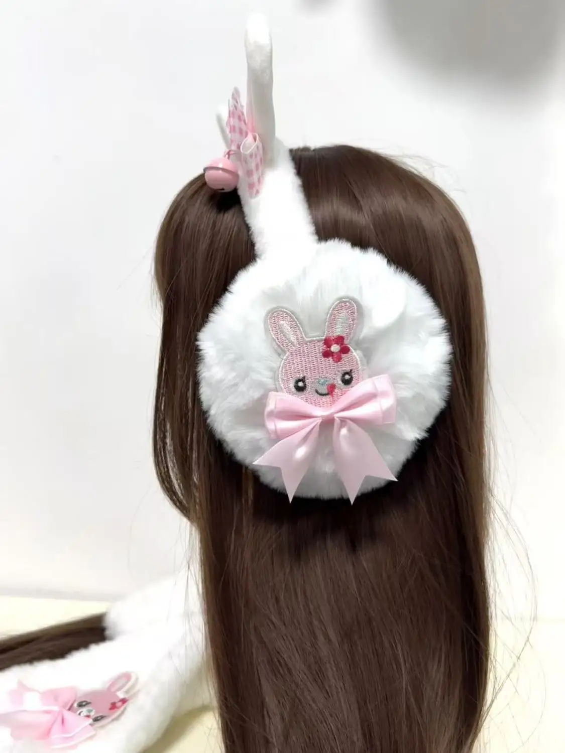 اليدوية لطيف فتاة لينة الدفء غطاء الأذن لفصل الشتاء الكرتون الياباني Mp الحلو فتاة القوس Y2k اكسسوارات أفخم غطاء للأذنين