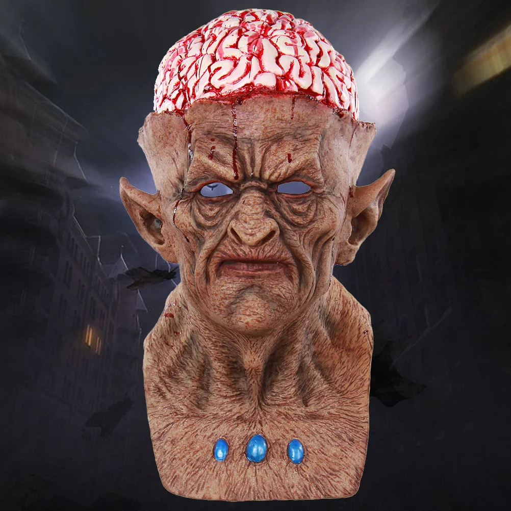 

Latex Full Face Evil Devil Bloody Burst Brains Zombie Clown Halloween Breathable Scary Costume Mask Halloween Horror