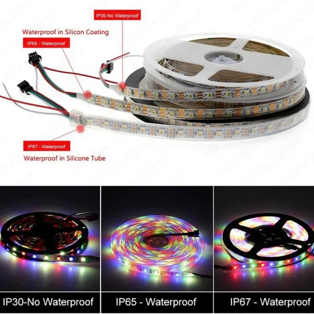 5M Smart DC5V / 12V SK6812 Led Strip Light 4 w 1 RGBW / RGBWW Programowanie indywidualnie adresowalne SMD5050 Elastyczna lampa pikselowa 60