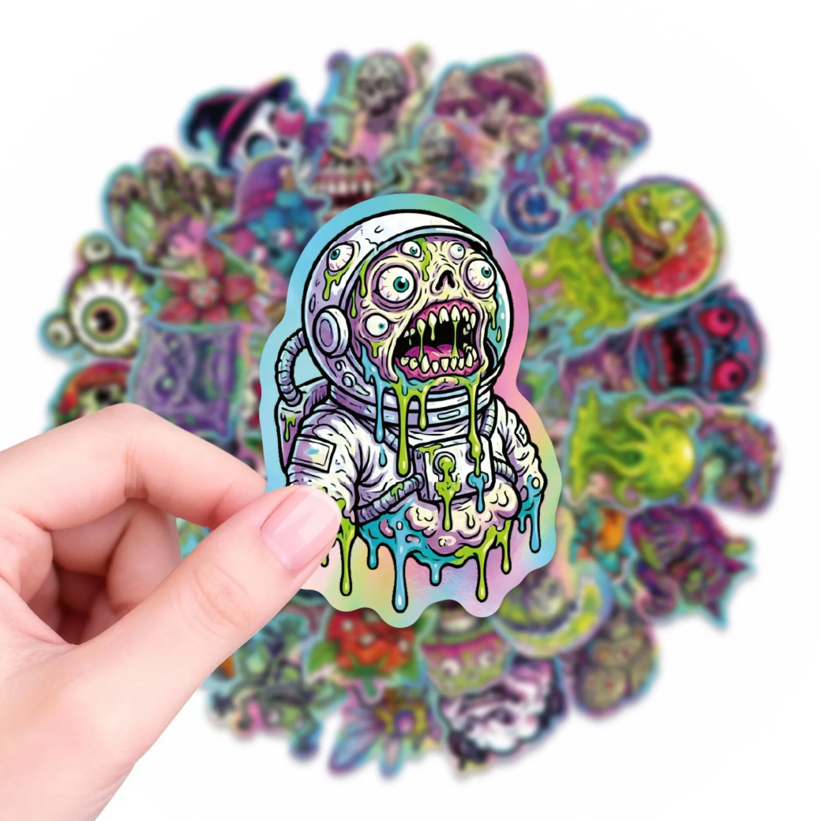 50 Stück coole Horror-Joker-Totenkopf-Aufkleber für Kühlschrank, Laptop, Motorrad, Skateboard, Telefon, Fahrrad, wasserdichter Aufkleber, Kinderspielzeug