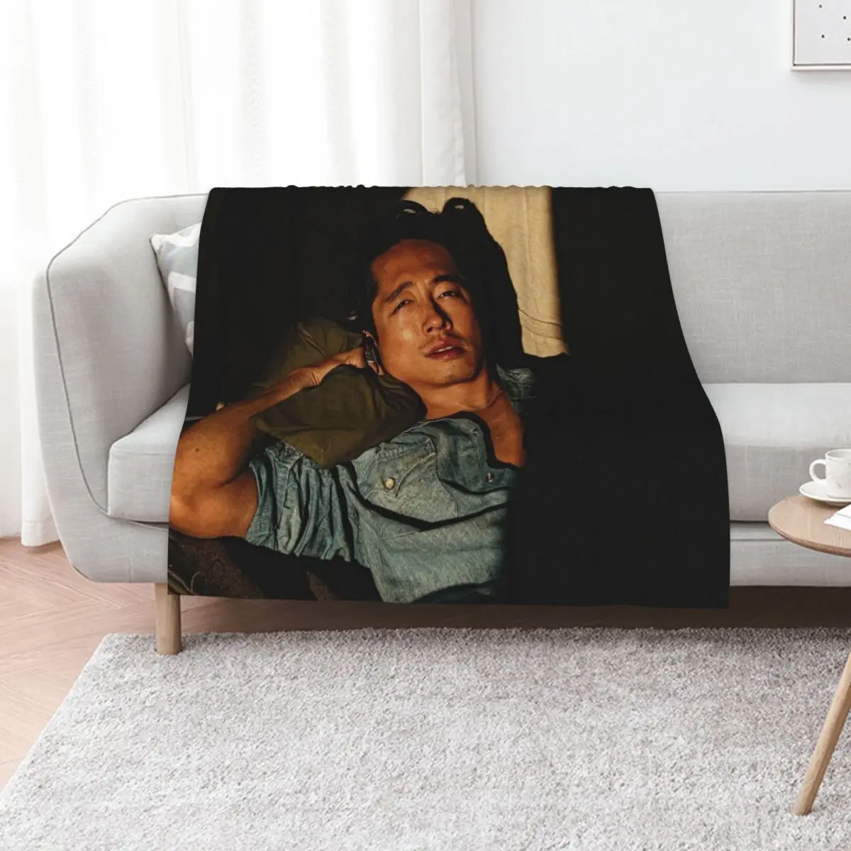 Steven Yeun Throw Blanket for winter Soft Big Decorative Sofa Blankets Sofas Of Decoration Fashion Sofas Nap Blankets