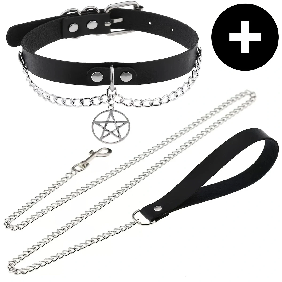 Gothic Punk Fashion Trend Pu Leather Necklace, Adjustable Necklace, Perfect For Halloween And Daily Wear